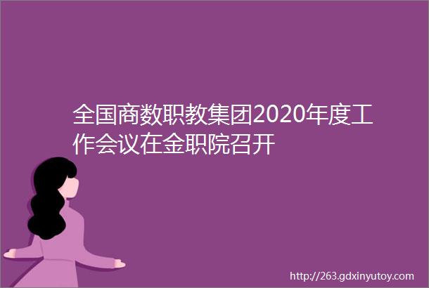 全国商数职教集团2020年度工作会议在金职院召开