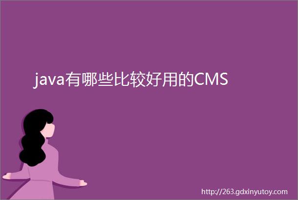 java有哪些比较好用的CMS