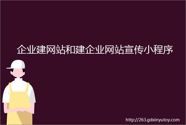 企业建网站和建企业网站宣传小程序