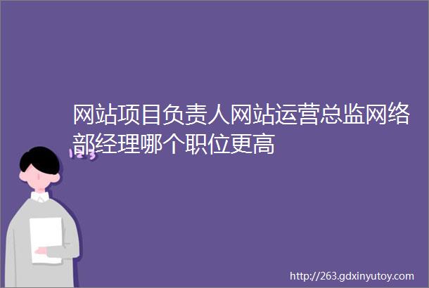 网站项目负责人网站运营总监网络部经理哪个职位更高