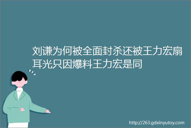 刘谦为何被全面封杀还被王力宏扇耳光只因爆料王力宏是同